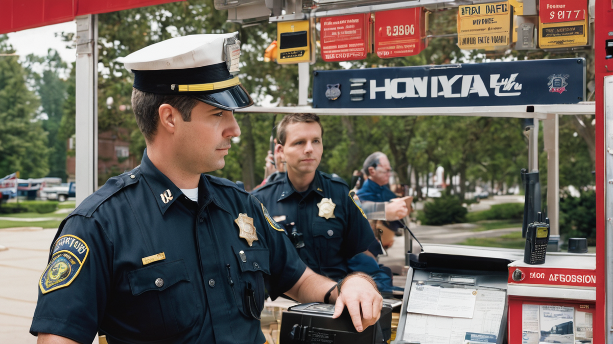 police using walkie talkie