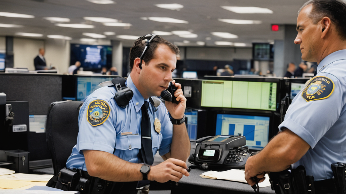 police using walkie talkie