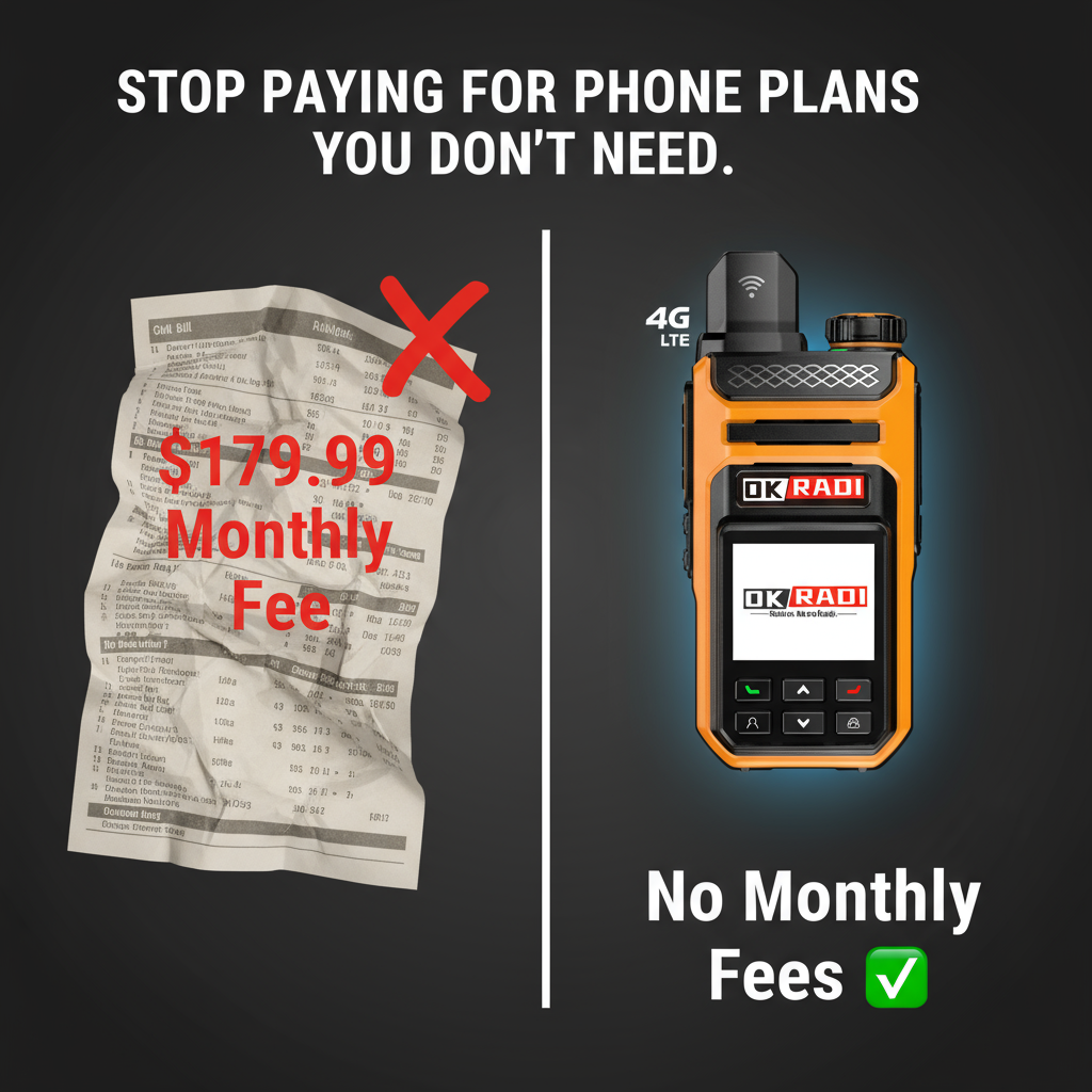 OKRADI G86 - LTE Push-to-Talk Walkie Talkie | Nationwide Coverage · Dual SIM · No Monthly Fees