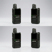 Front view of four OKRADI G36 LTE two way radios in a 4 pack bundle