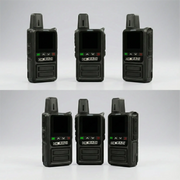 Front view of six OKRADI G36 LTE two way radios in a 6 pack bundle