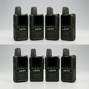 Front view of eight OKRADI G36 LTE two way radios in an 8 pack bundle