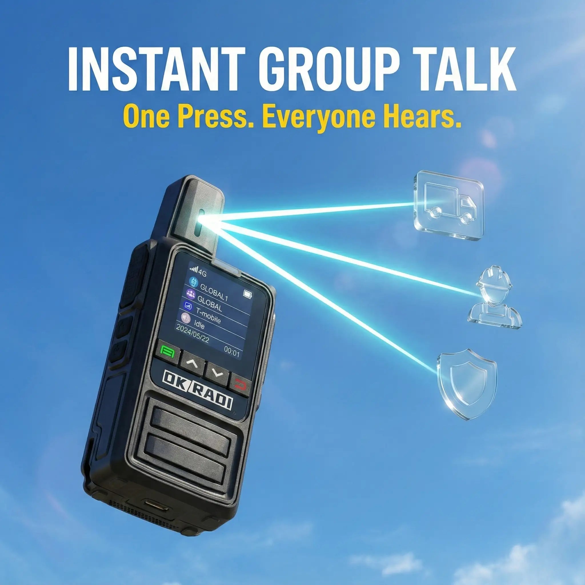 OKRADI G36 Pro LTE PTT Radio | Unlimited Range Two-Way Communication for Business & Fleet