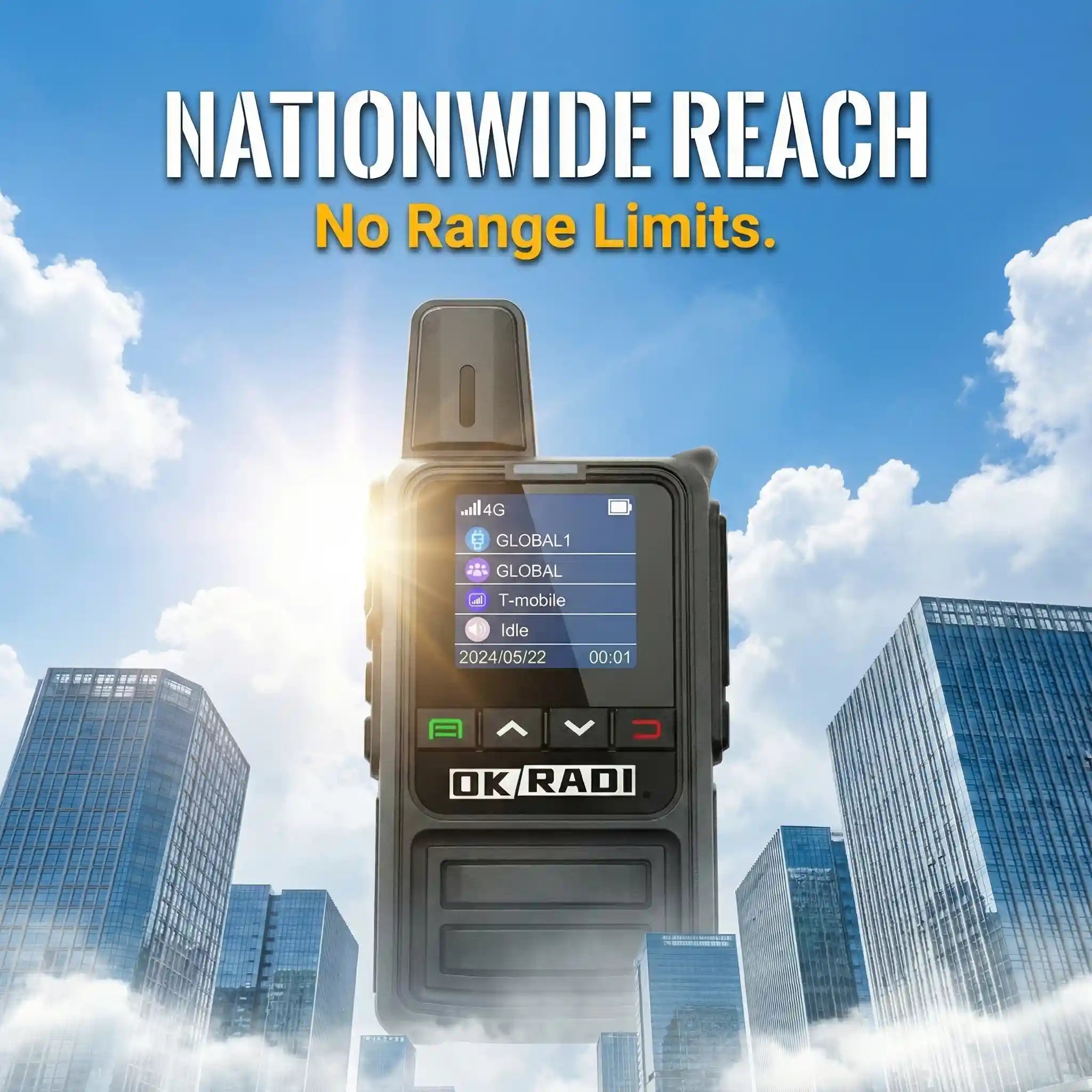 OKRADI G36 Pro LTE PTT Radio | Unlimited Range Two-Way Communication for Business & Fleet